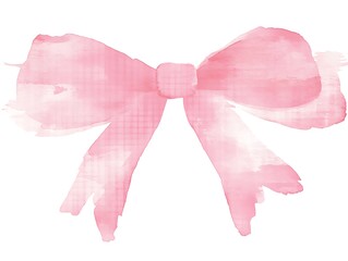 Soft Watercolor Pink Gingham Bow