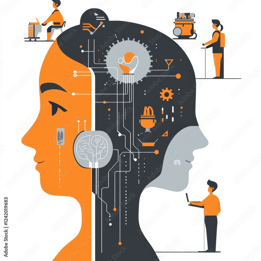 Poster enormous automatons are being constructed according to modern concepts, involving the assembly of gi