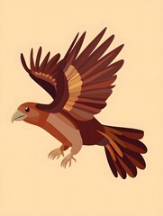 Obraz premium Simple Cartoon Bird Wild Nature icon symbolon a branch