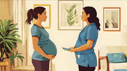 a nurse who is not pregnant visits a patient who is pregnant in her home