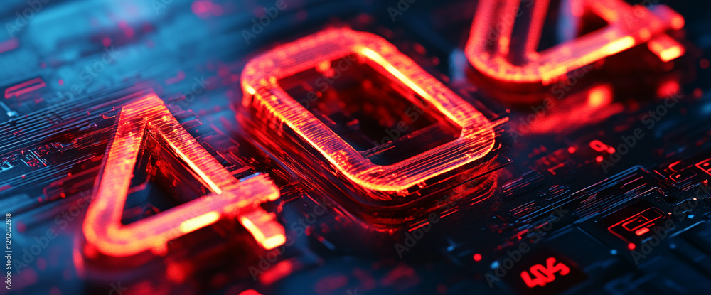 Poster Close-up of a futuristic glowing 