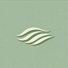 Fototapeta premium breath logo for landscape brand simple light green balette