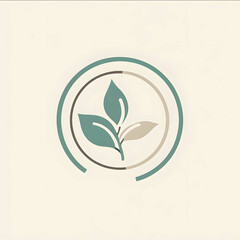 Fototapeta premium Design a modern minimalist logo that represents a natural cosmetics brand with a focus on sustainability and global connection The design should feature a circu