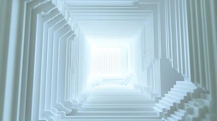 Fototapeta premium White light tunnel, abstract background