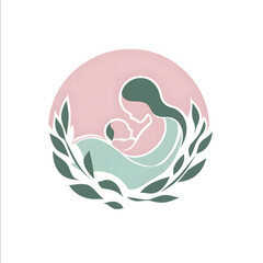 logo design for a healthcare company specializing in nursing and newborn baby care include rivers sage and pink theme elegant circular