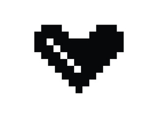 pixel art love heart design vector illustration on transparent background