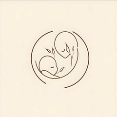 An ultraminimalistic logo for a doula and child nutrition consultant The design should feature thin abstract and organic lines perhaps forming gentle curves or