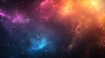 Fototapeta premium A vibrant cosmic scene showcasing colorful nebulae and stars in a vast universe.
