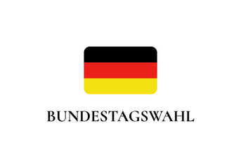 Bundestagswahl 2025, German Federal Election. Ballot box with German flag and election paper. Representation of democracy, political decision-making, and governance, isolated on white background. BTW