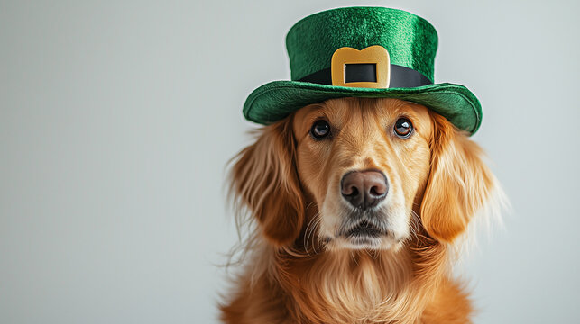 Perro con gorro de leprechaun labrador por san patricio