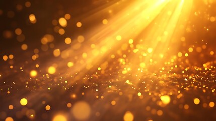 Obraz premium A warm, shimmering background of golden light and bokeh effects.