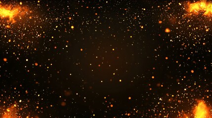 Obraz premium Fiery embers background, sparks, night, design, abstract