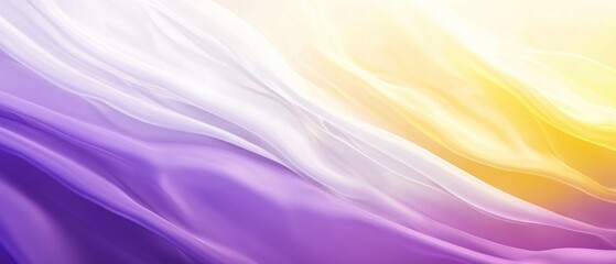 Obraz premium Abstract Draped Fabric in Purple White and Yellow Hues