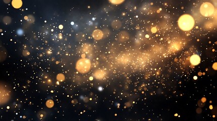 Obraz premium A mesmerizing background of golden and white sparkles against a dark backdrop.
