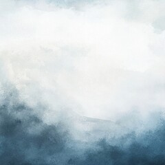 Obraz premium Minimalist abstract watercolor artwork featuring soft misty shades of blue and white, creating a calming and ethereal atmosphere