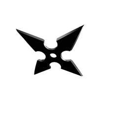 3D Illustration of a Ninja Shuriken –Realistic depiction of a traditional throwing star with sharp blades, metallic texture, and detailed design, perfect for digital art projects, graphics, and poster