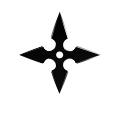 3D Illustration of a Ninja Shuriken –Realistic depiction of a traditional throwing star with sharp blades, metallic texture, and detailed design, perfect for digital art projects, graphics, and poster