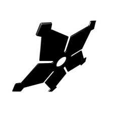 3D Illustration of a Ninja Shuriken –Realistic depiction of a traditional throwing star with sharp blades, metallic texture, and detailed design, perfect for digital art projects, graphics, and poster