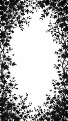 Obraz premium Vines silhouette border frame