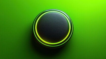 Green background, glowing button, interface, technology, activation