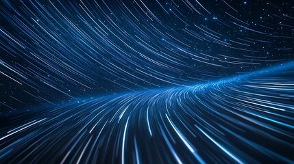 A dynamic abstract representation of light trails in a cosmic setting.