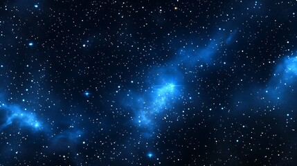Fototapeta premium A stunning depiction of a starry night sky with vibrant blue nebulae.