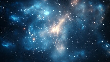 Obraz premium A vibrant depiction of a cosmic scene filled with stars and nebulae.