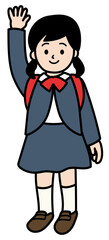 小学生の女子のベクターイラスト