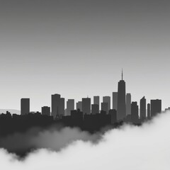 Naklejka premium Detroit michigan skyline silhouetted skyline cityscape architecture illustration building city vector