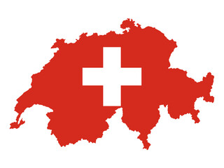 Map of Switzerland with flag