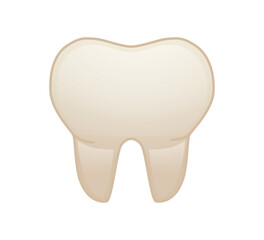 Tooth emoji 3D cartoon illustration. Dental care, protection and whitening. Dental symbol. Teeth vector illustration