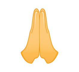 High Five emoticon illustration. Prayer and Respect Icon. Two diverse hands giving high five, well done gesture, good