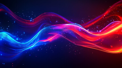 Obraz premium Background gaming abstract neon sci-fi themes cyberpunk red blue glowing dynamic technology wallpaper ai generated image. Technology & Nature Fusion. Illustration