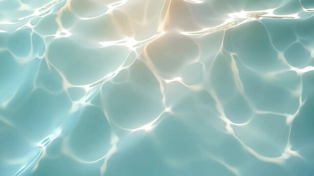 Peaceful ocean waves at sunset with golden light reflections. Water texture. Summer meditation background. World Oceans Day, Earth Day, Water Day. Top view