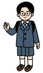 小学生の男子のベクターイラスト