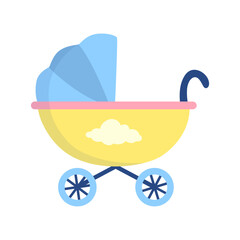 Stroller Baby Shower Decoration Illustration