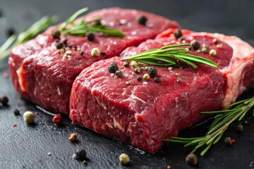 Quality meat cuts prepared with care on a rustic wooden board alongside fresh ingredients in a well-lit kitchen