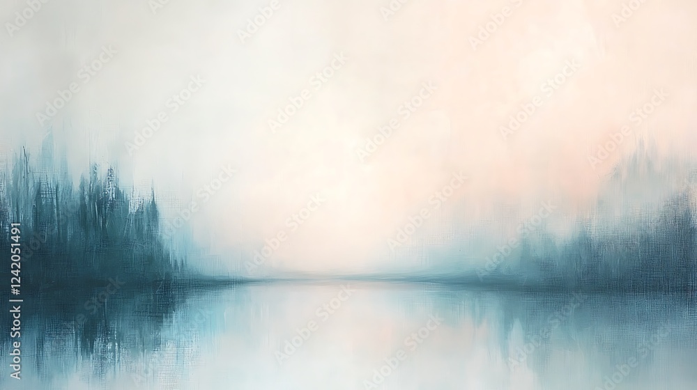 Poster a blurred pastel background on a white base with a grainy texture, lending a soft and gentle touch t