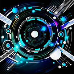 Obraz premium Abstract technology background. . Oil paint illustration.