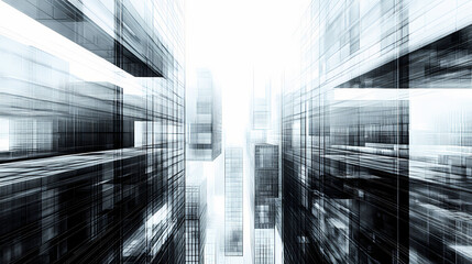 Obraz premium Exploring the digital skyline a futuristic perspective on urban landscapes through 3d visualization techniques. Perspective Depth Techniques. Illustration