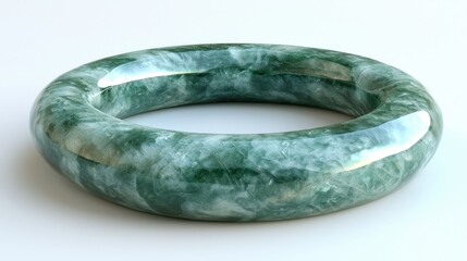 Green jade bangle, studio shot, white background, jewelry (1)