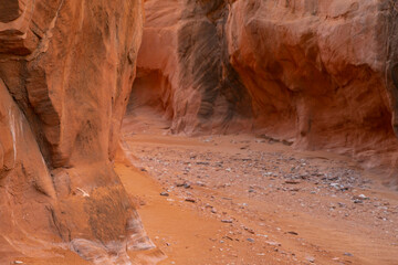USA, Utah, Grand Staircase Escalante National Monument. Slot canyon stone walls.