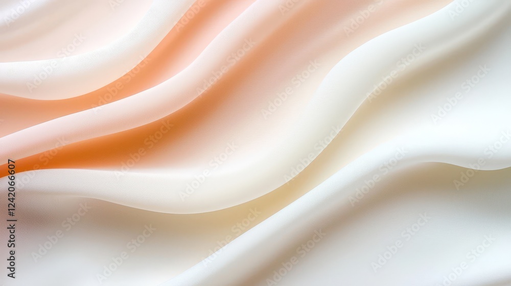Aufkleber elegant abstract background with softly flowing fabric texture in gentle peach and cream tones suita