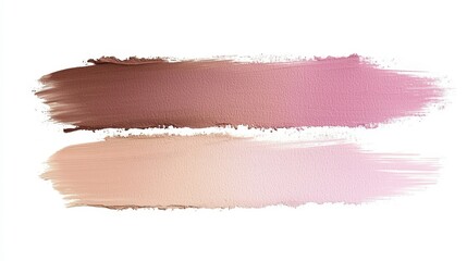 Two horizontal paint swatches in pink and brown tones for design inspiration and color matching in beauty and art projects creating a soothing natural mood for creative backgrounds