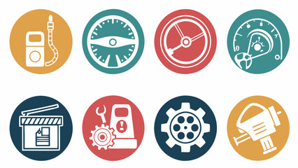 Fototapeta premium Automotive Industry Icon Set
