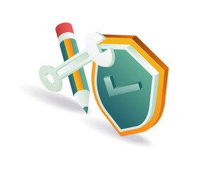 Technology security symbol concept illustration