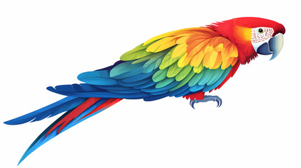Obraz premium Colorful scarlet macaw parrot in studio setting wildlife photography indoor close-up vibrant feathers animal behavior. Animal Kingdom Inspirations. Illustration