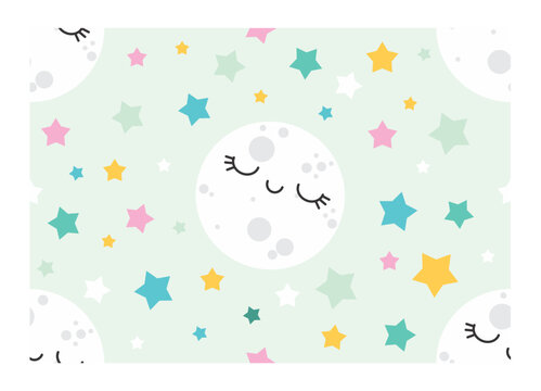Scrapbook, fundo, patterns, padr&atilde;o de repeti&ccedil;&atilde;o, estampa, noite, estrelas, lua, c&eacute;u
