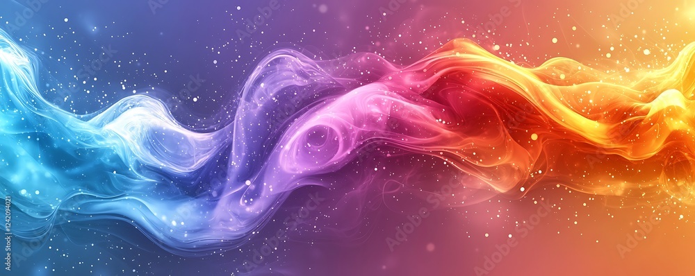 Poster a colorful fluid gradient mesh background with modern hues, creating an energetic and dynamic design
