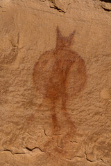 USA, Utah. Lone Warrior or Wolfman panel pictographs in San Rafael Swell Recreation Area.